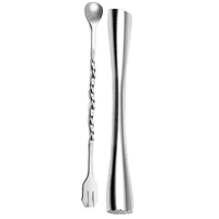 muddler for cocktails 10 inch stainless steel cocktail muddler and mixing spoon drink muddler with case bar tools