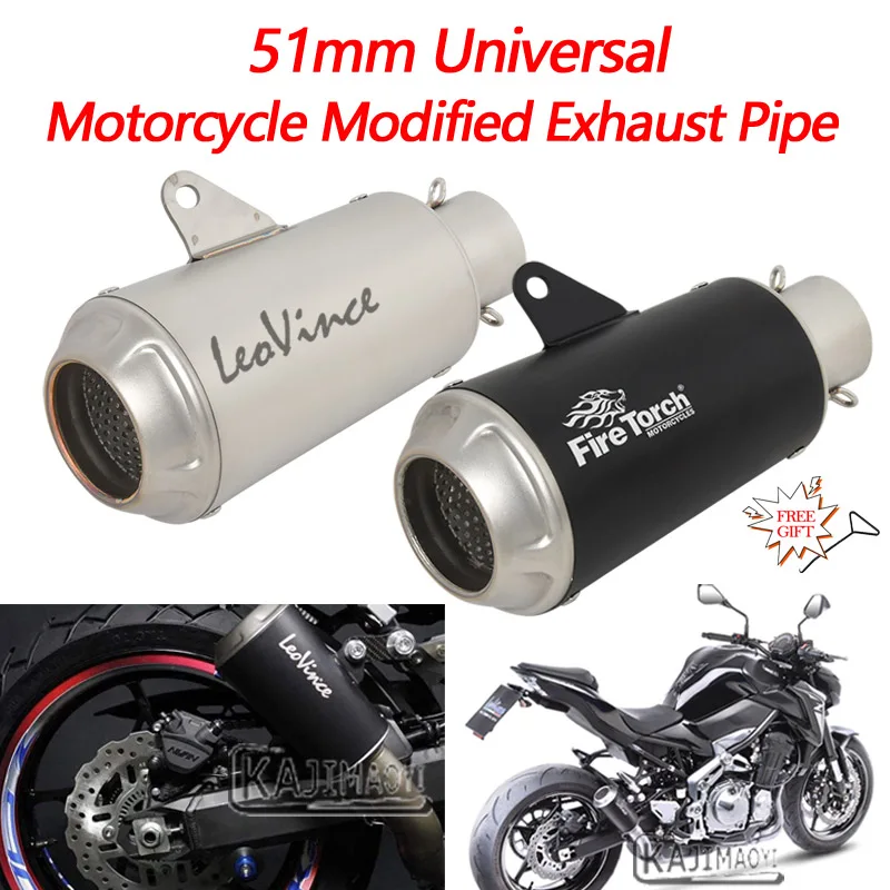 

Motorcycle Exhaust Pipe Modified Leo Vince LV-10 Universal 51MM DB Killer Muffler Escape For Z700 Z900 RS Ninja400 Z400 S1000RR