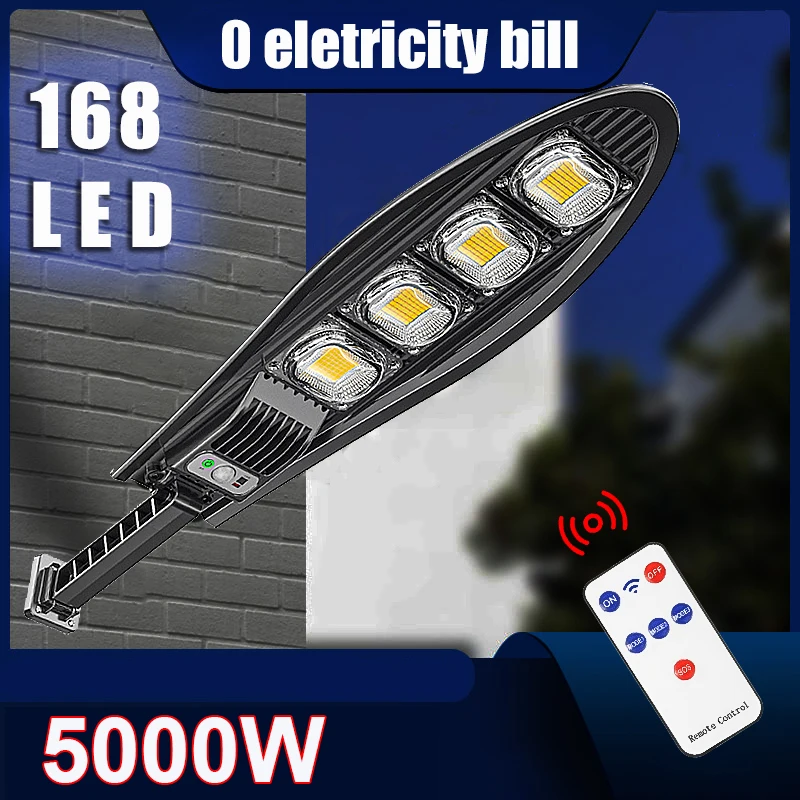 

2022 Newest 5000W LED Outdoor Solar Light 8000LM Super Bright Solar Lamps Waterproof PIR Motion Sensor Garden Light Street Lamp