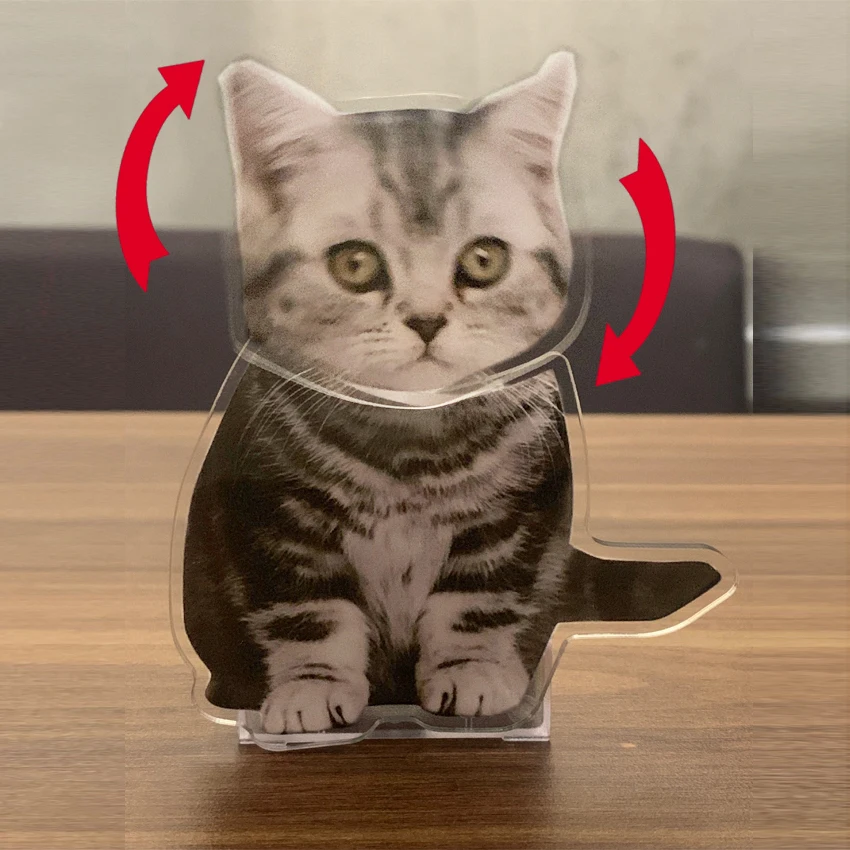 

Automatic Shaking Head Cat Home Decoration Office Desktop Model Ornament Acrylic Figurine Animal Model Micro Living Room Decor