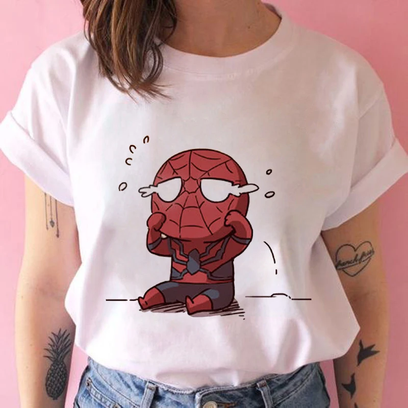 

Женская футболка с принтом Little Spider Kawaii, футболка с графическим принтом в стиле Харадзюку, эстетичная белая футболка, новинка 2022, летняя модн...