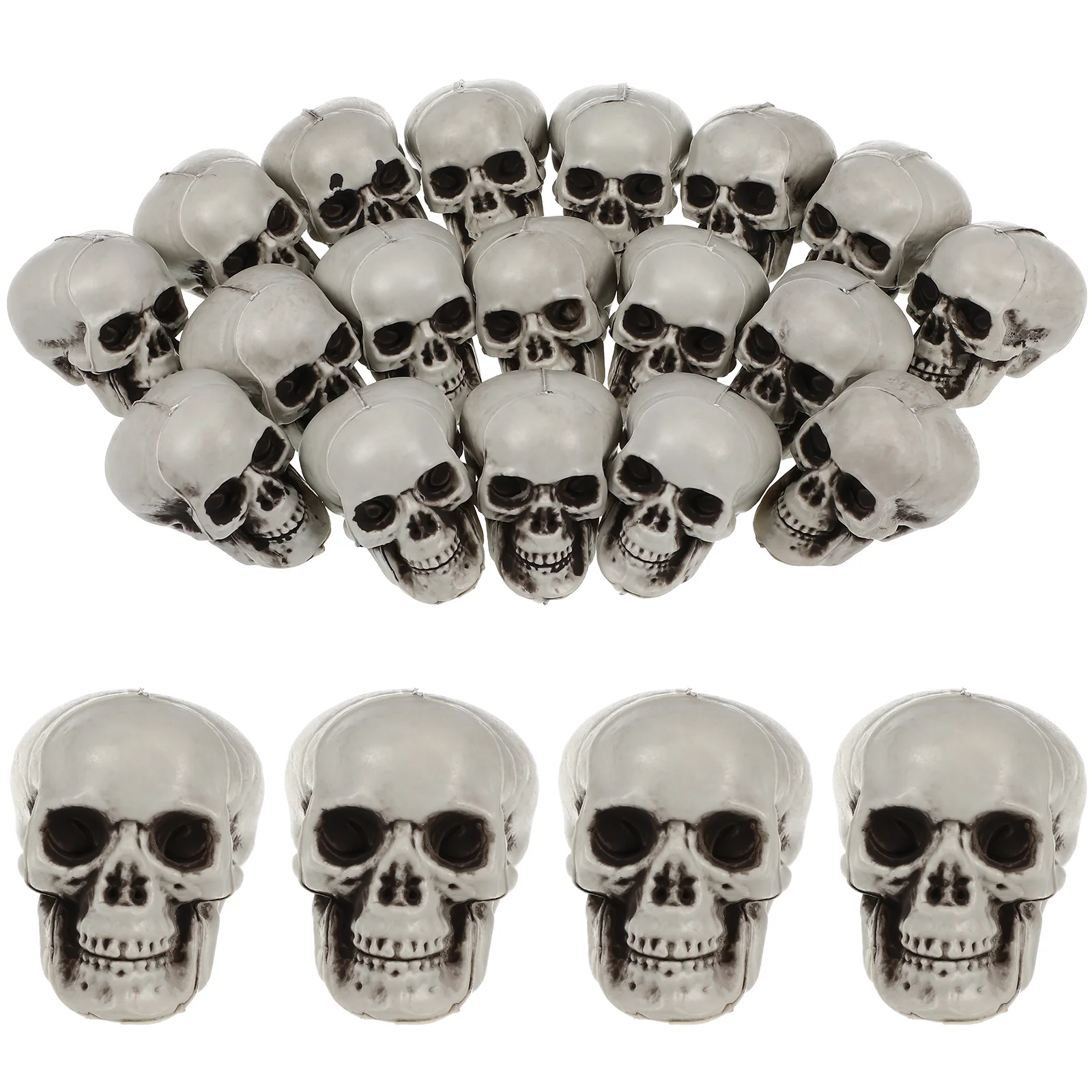 

18pcs Decoration 5CM Scary Figurine Day of Dead Skulls Statue for Haunted House Roombreak Party Halloween wind up toys
