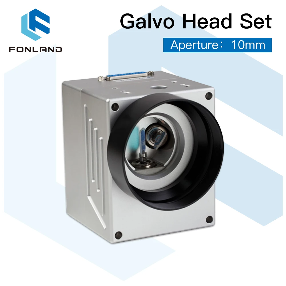 FONLAND 1064nm Fiber Laser Scanning Galvo Head Input Aperture10mm Galvanometer Scanner with Power Supply Set