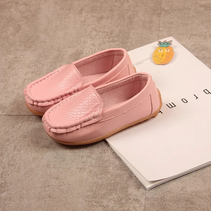 2022 new Kids Shoes Candy Colors Unisex Boys Girls Soft Loafers Slip-on Pu Leather Shoes For Children