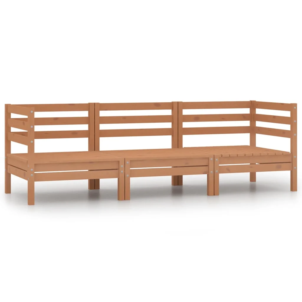 

Garden living room 3 pcs honey brown solid pine wood