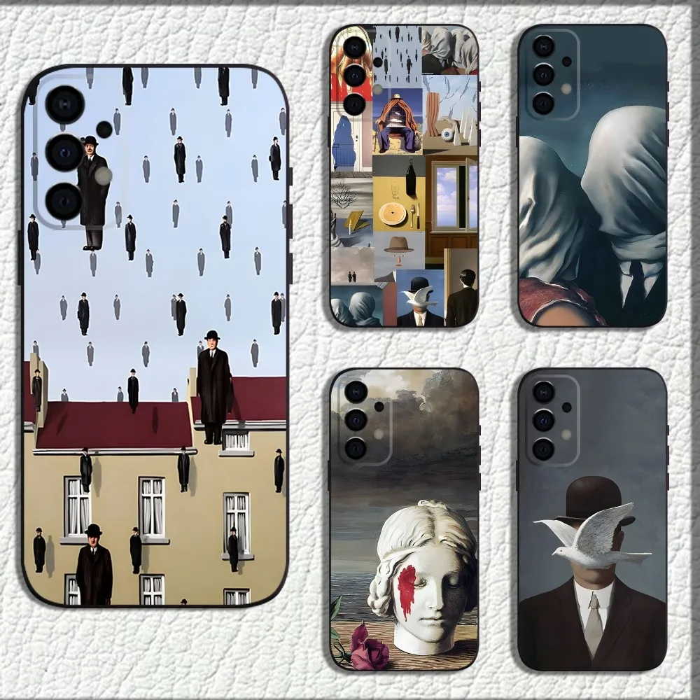 R-Rene Magritte Art Phone Case For Samsung Galaxy A13 A21s A22 A31 A32 A52 A53 A71 A80 A91 Soft Black Shell