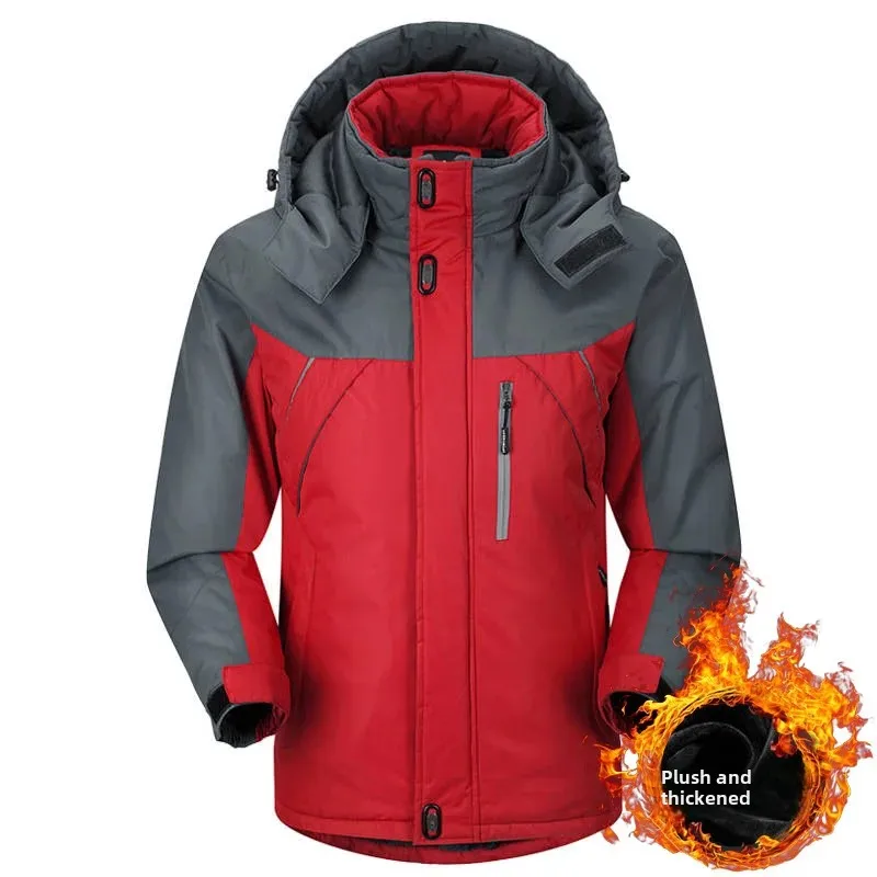 Утепленное пальто на флисовой подкладке мужская повседневная куртка большого