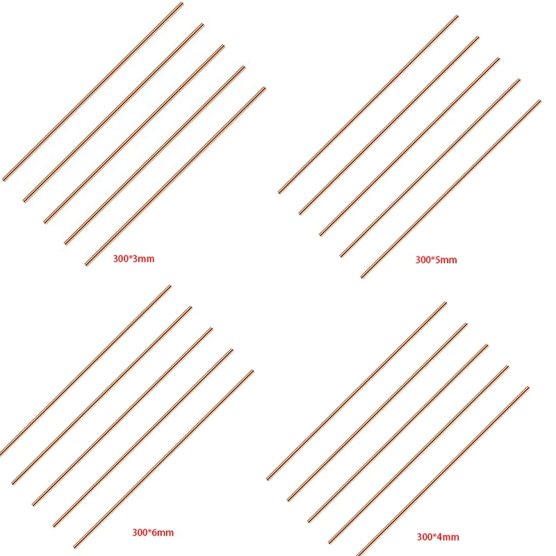 

11.8 Inch Length Copper Rod Lathe Rod Bare Copper Metal Rod Solid Copper Rod Lathe Bar Stock (5 Pcs, 5 Mm Dia)