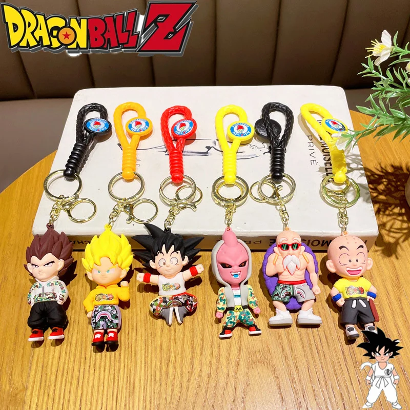 

Japan Dragon Ball Anime Goku Gotenks Dolls Keychain Cute Cartoon Trend Anime Figure School Bag Stationery Bag Charm Car Key Fob