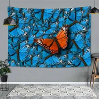 3d blue orange butterfly hd artwork tapestry colorful wall blanket hippie boho home decor wall cloth tapestries for docoration