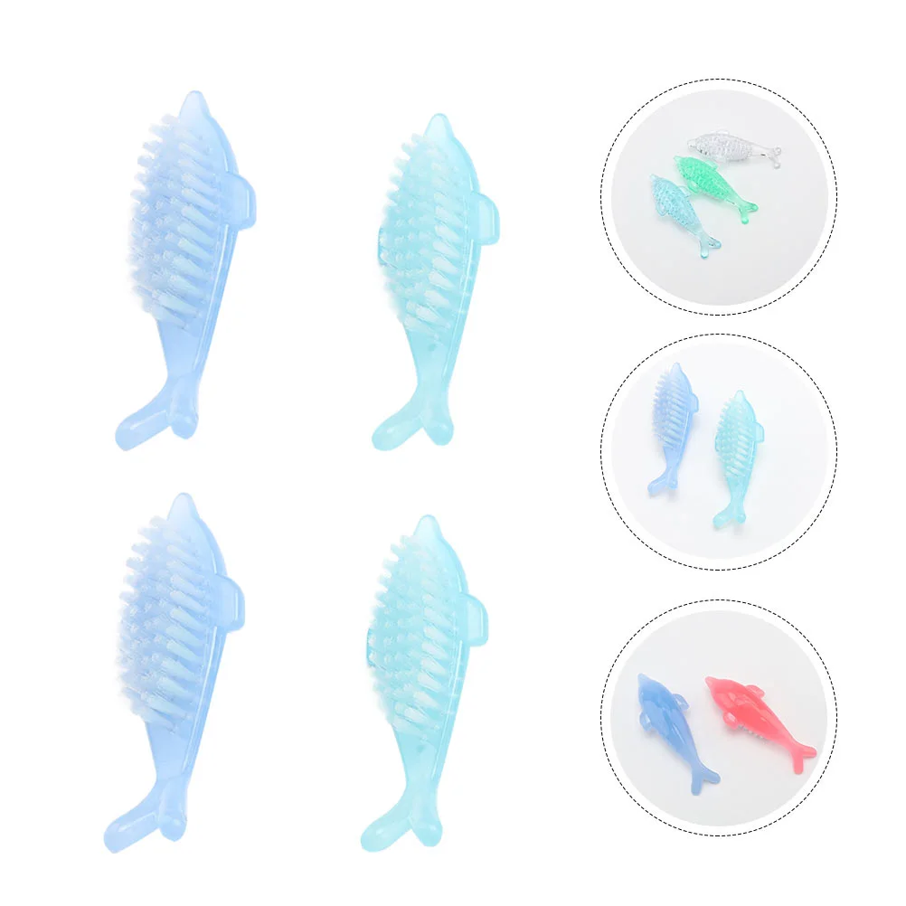 

4Pcs Nail Surface Cleaning Brushes Manicure Tools Dolphin Shaped Nail Brushes for Nail Cleaning