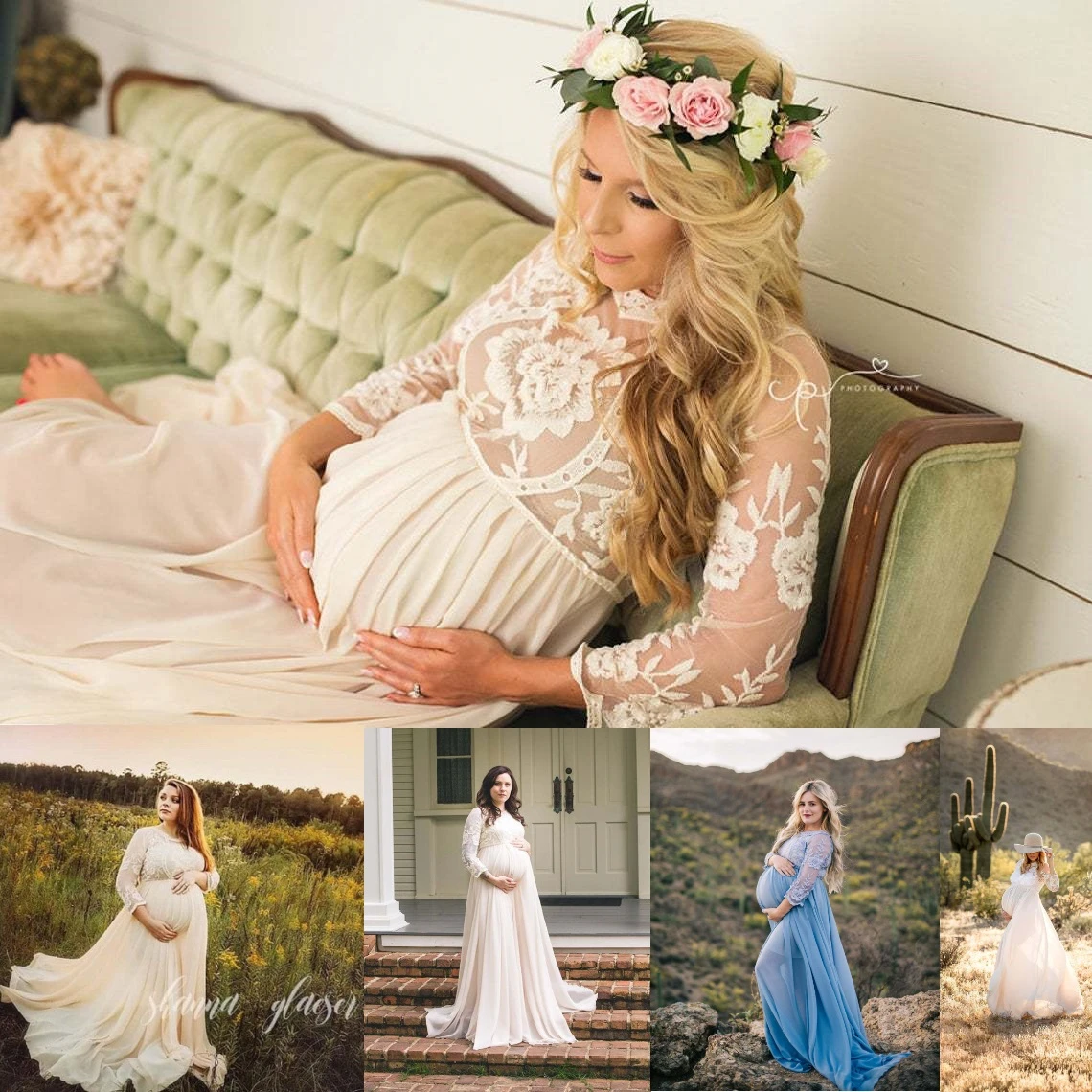

Cute Fotoshoot Korea Maternity Dresses for Photo Shoot Women Summer Maxi Nursing Pregnancy Dress Luxury for Woman Elegant