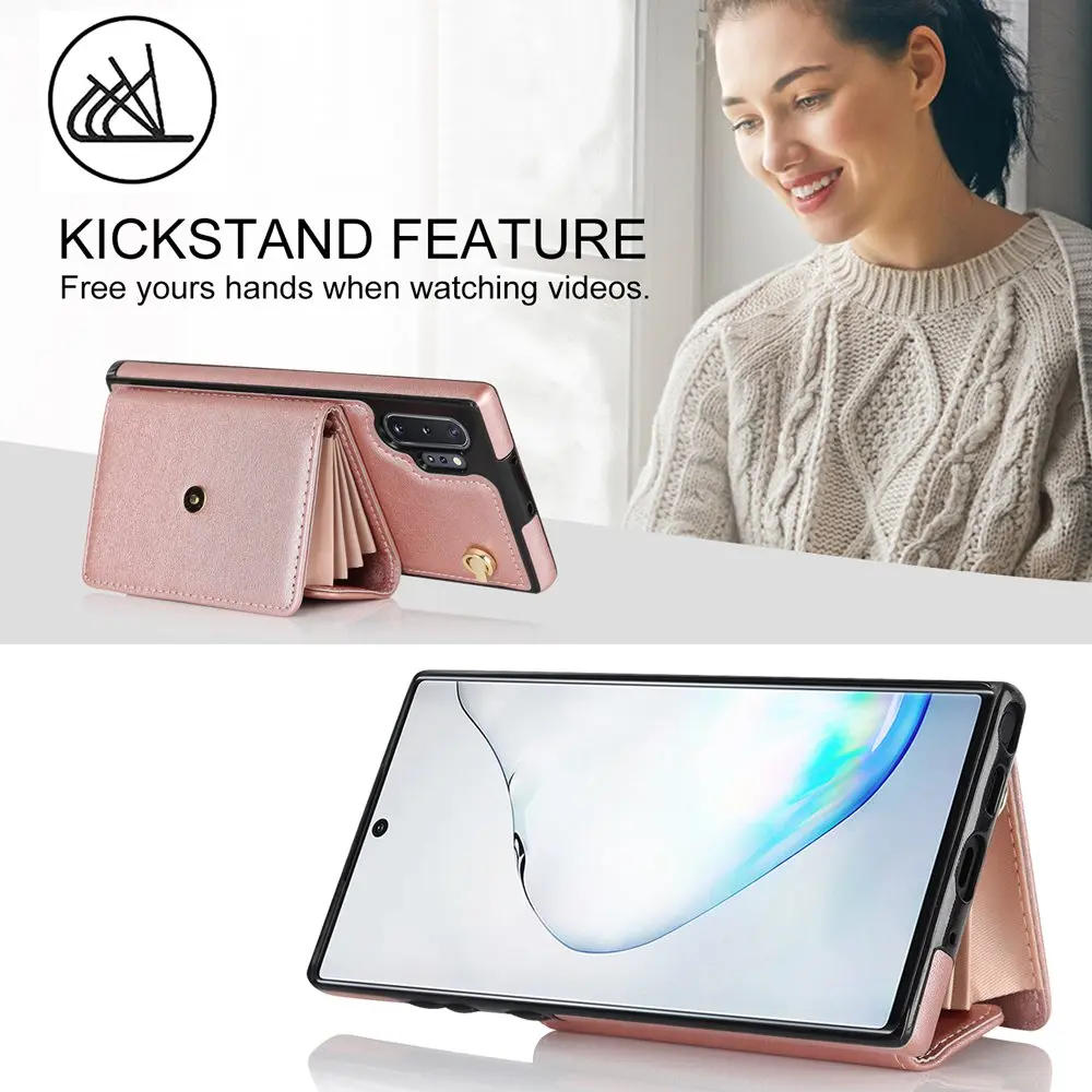 Lanyard Case for Samsung Galaxy Note 10 Plus Case Leather Card Slots Strap Wallet Case for Samsung Note 9 20 Ultra Note10 Cover