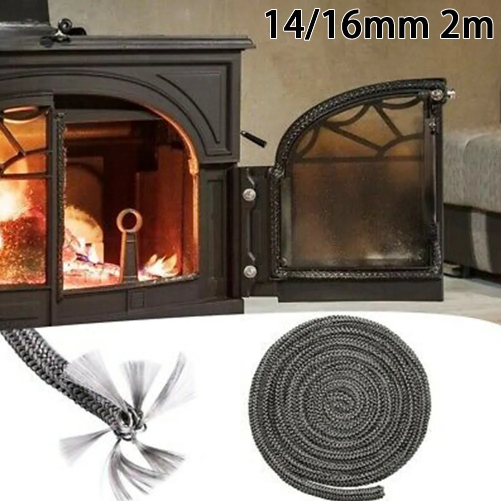 

1pcs 2m Fiberglass Rope Seal For Chimneys Fireplaces Stove / Fire Rope Wood Burning Stove 6/8/14/16mm Log Burner Door Seal