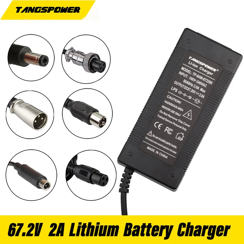 

67.2V 2A Lithium Battery Charger For 60V 16S Li-ion Battery Pack Wheelbarrow Electric Bike Scooter Charger With GX16 Connector