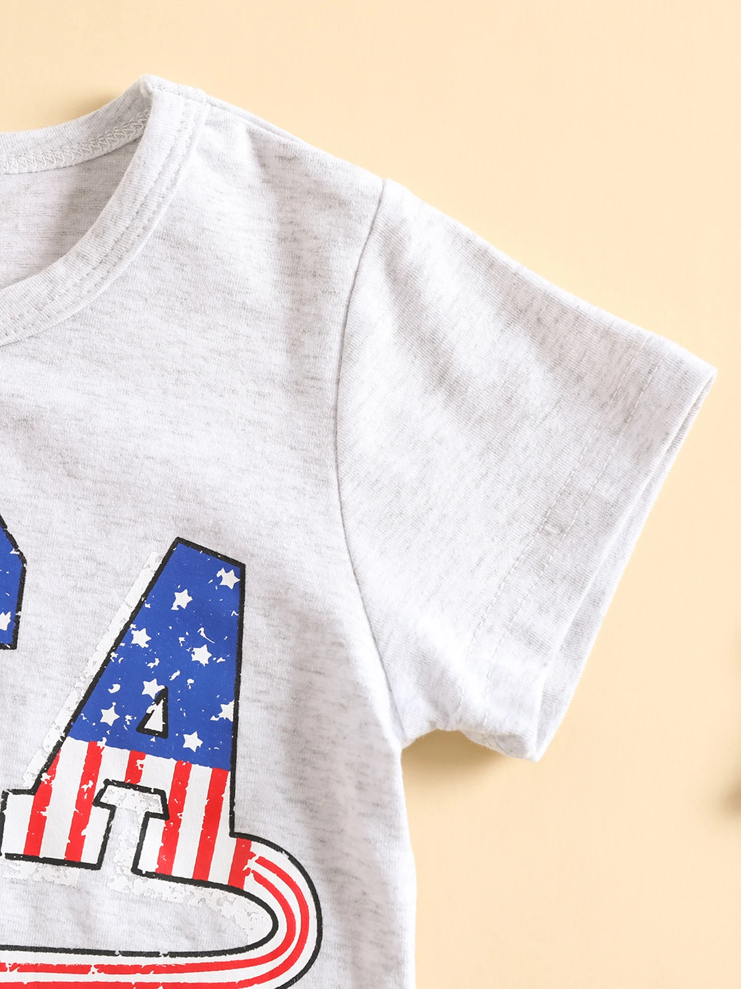

Toddler Baby 4th of July Outfit Boy Girl Oversized Romper Shirts Shorts Retro American Flag Matching Clothes (B USA Top Shorts
