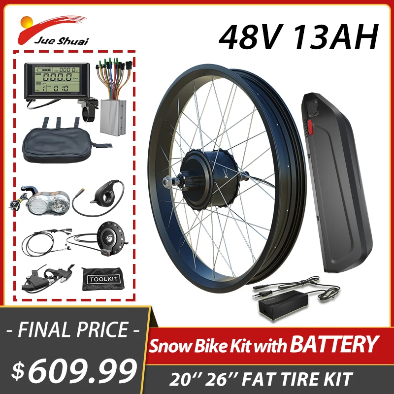 

электровелосипед Семейный комплект велосипеда с батареей 13 Ач, велосипед фэтбайк 48 в 1000 Вт, электровелосипед с бесщеточным Мотором и колесами 20 дюймов 26 дюймов