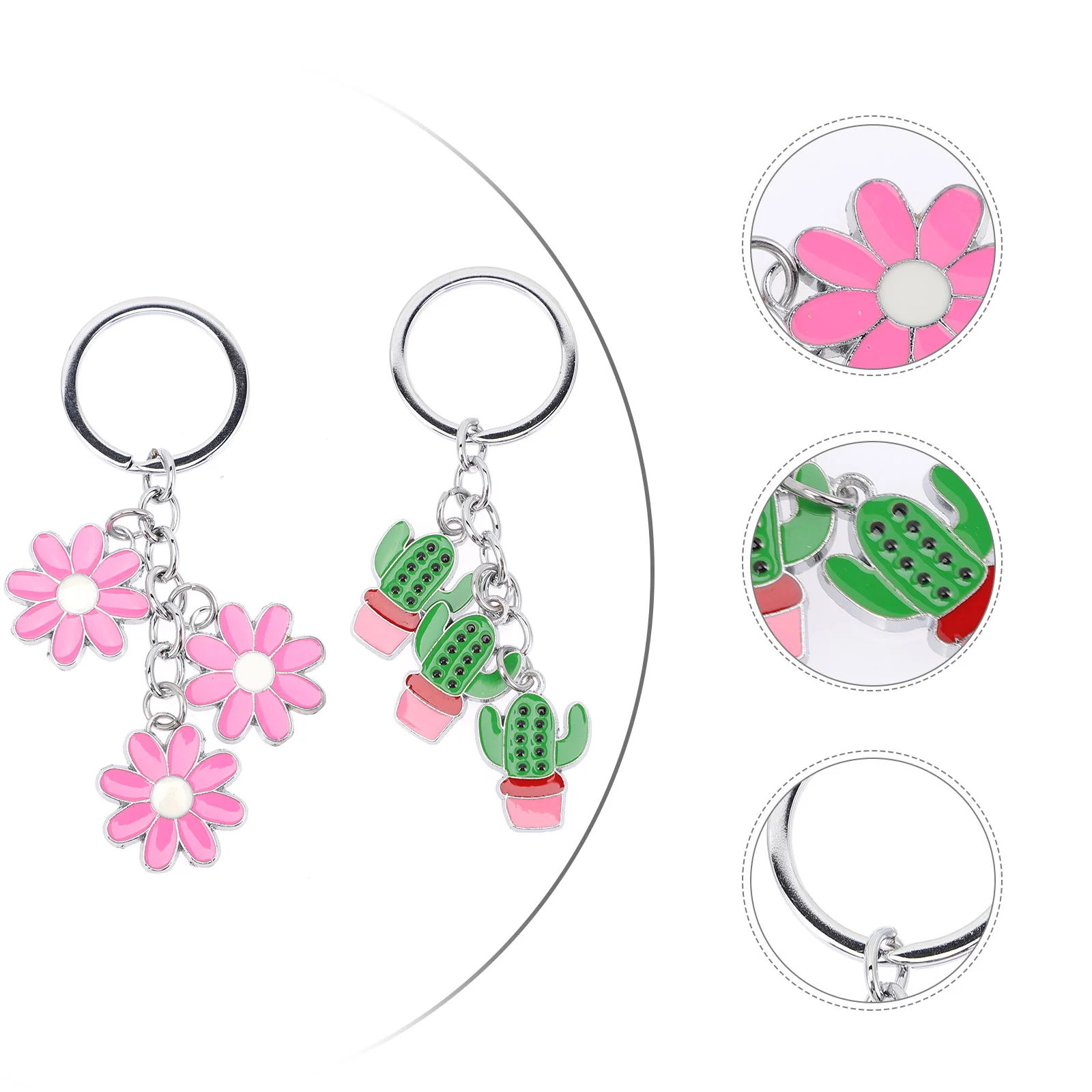 

2pcs Flower Key Rings Key Rings Bag Accessories Chain Bag Pendants Jewelry Gifts ( Mixed Color )
