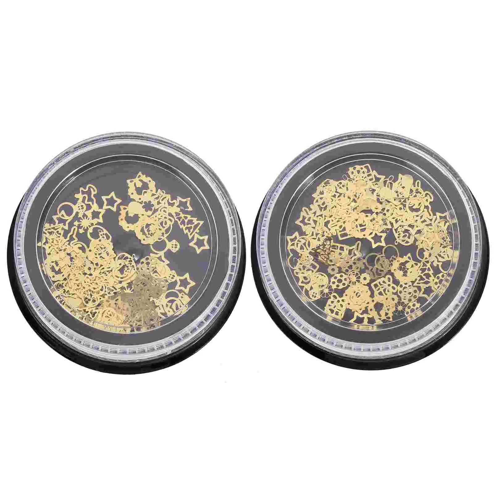 

2 Boxes Delicate Manicure Decor Metal Hollow-out Nail Decor Ultra-thin Sequins
