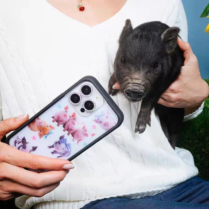 Фото Чехол для телефона Wildflower 3D Little Piggy Dots Star для iPhone 17, 16, 15, 14, 13, 12, Pro Max Plus WF, милый чехол с рисунком аниме Piggies №3