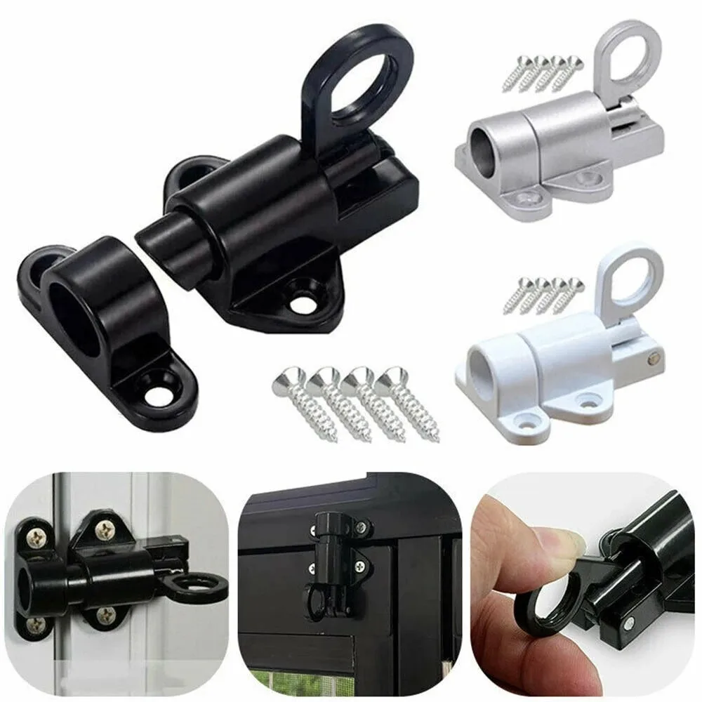 

Aluminum Alloy Door Bolt Automatic Self Closing Latch Office Hotel Home Rebound Spring Window Closer Safety Lock Hardware