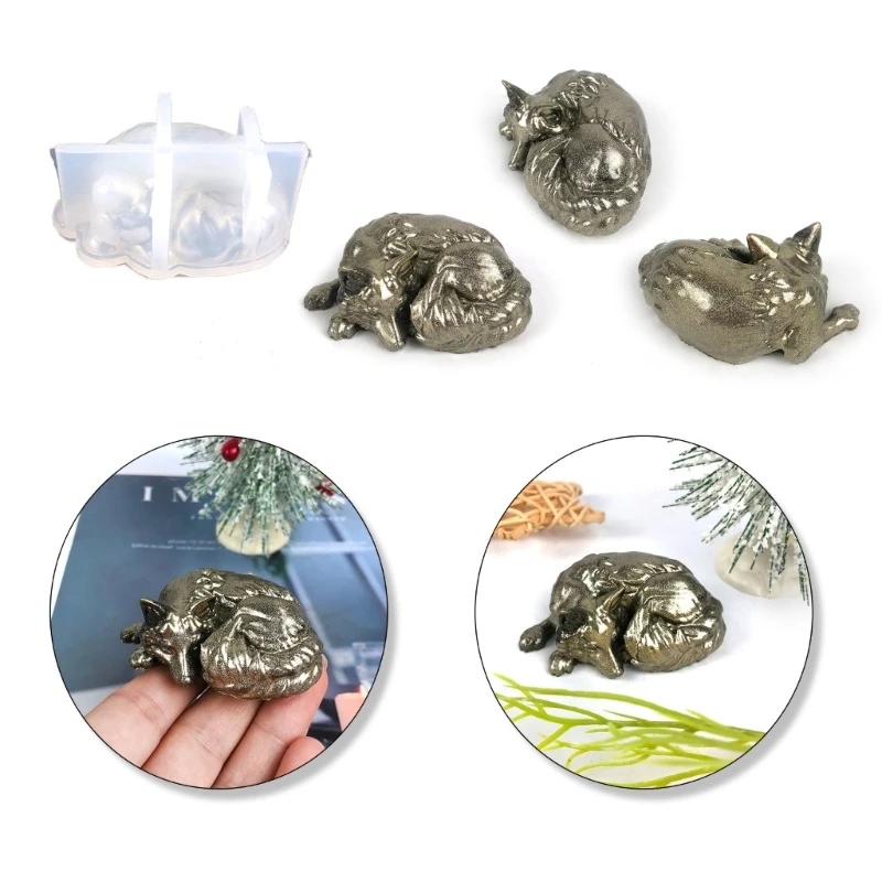 

Cartoon Foxes Shaped Epoxy Resin Mold Nonstick Scented Candle Silicone Mold DIY Plasters Crafts Table Ornament Tool