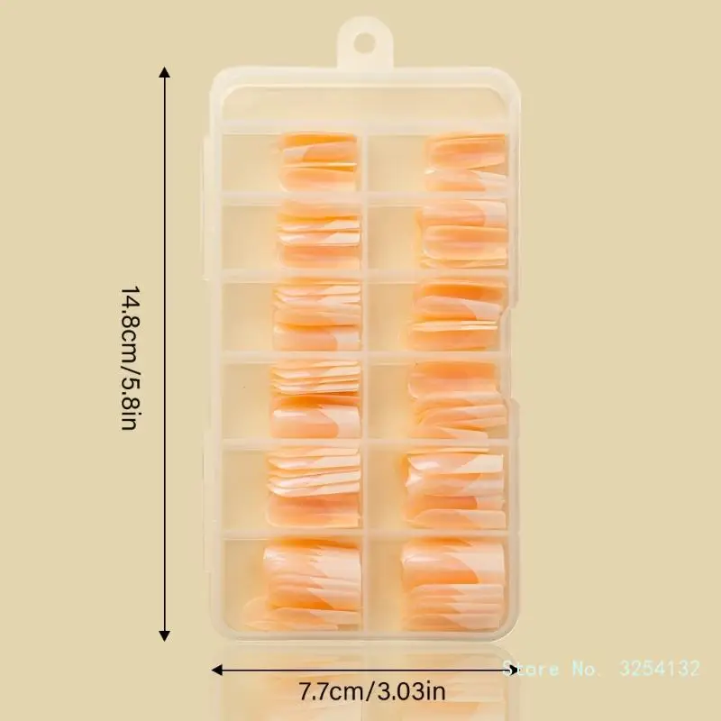 Накладные ногти 120x/коробка накладные с французским кончиком полным покрытием