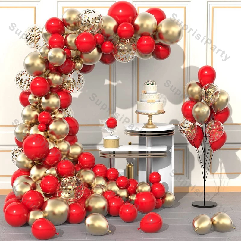 

Красно-золотистый Фотофон с конфетти, набор воздушных шаров для помолвки, Дня Святого Валентина, декорирование свадебной вечеринки, дня рождения