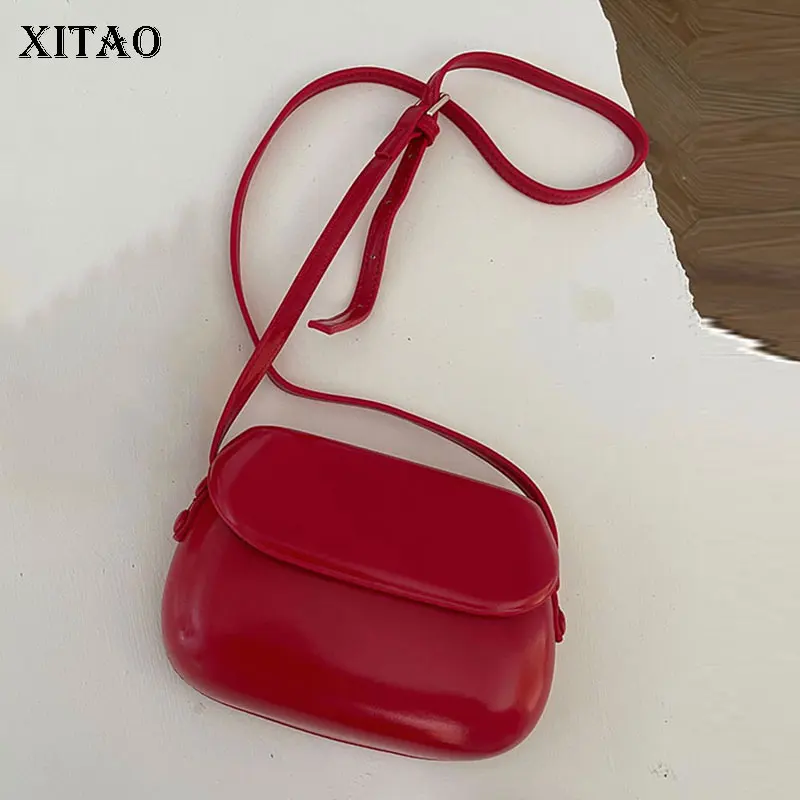 

Винтажная женская сумка-седло XITAO, универсальные простые однотонные маленькие Сумки из искусственной кожи 2021 в стиле пэчворк, GWJ0230
