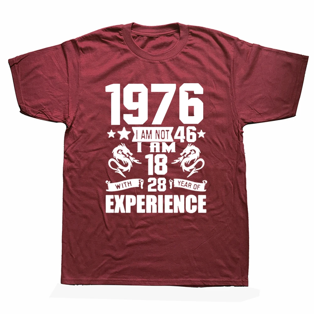 

Funny Made In 1976 Birthday Gift Print Joke T-shirt 46 Years Awesome Husband Casual Short Sleeve Cotton T Shirts Men 2022