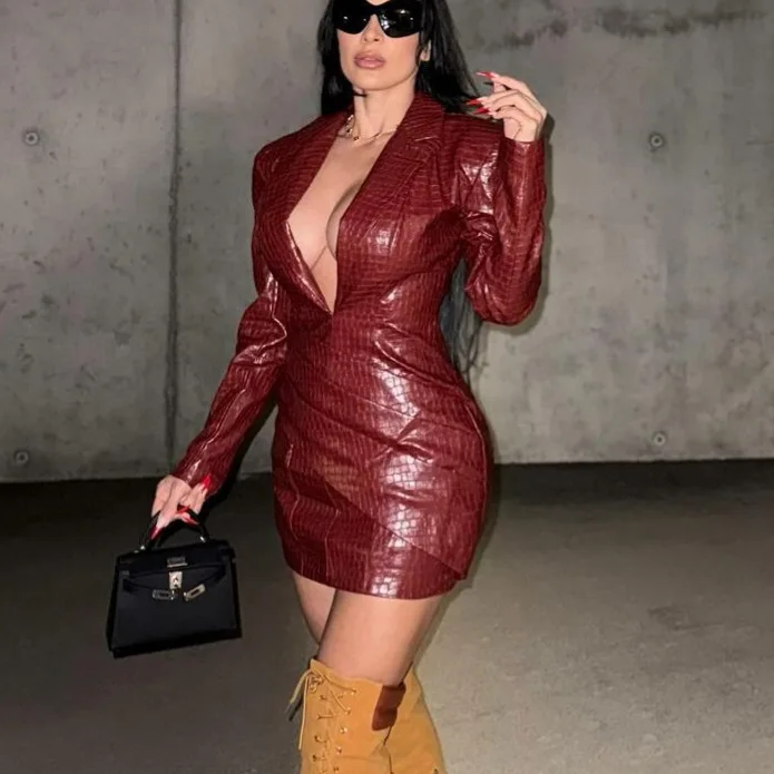 LGRQ 2025 новая осенняя модная женская одежда сексуальное платье мини-длины из