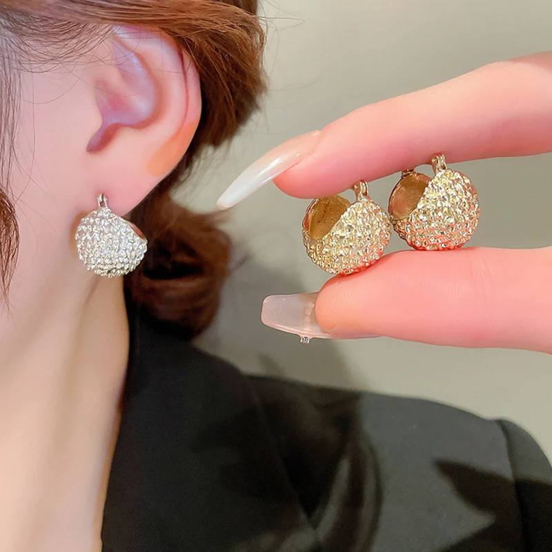 

UILZ Small Round Earrings Gold Silver Color Irregular Geometric Hoop Earrings for Women Girl Fashion Circle Shape Party Jewelry