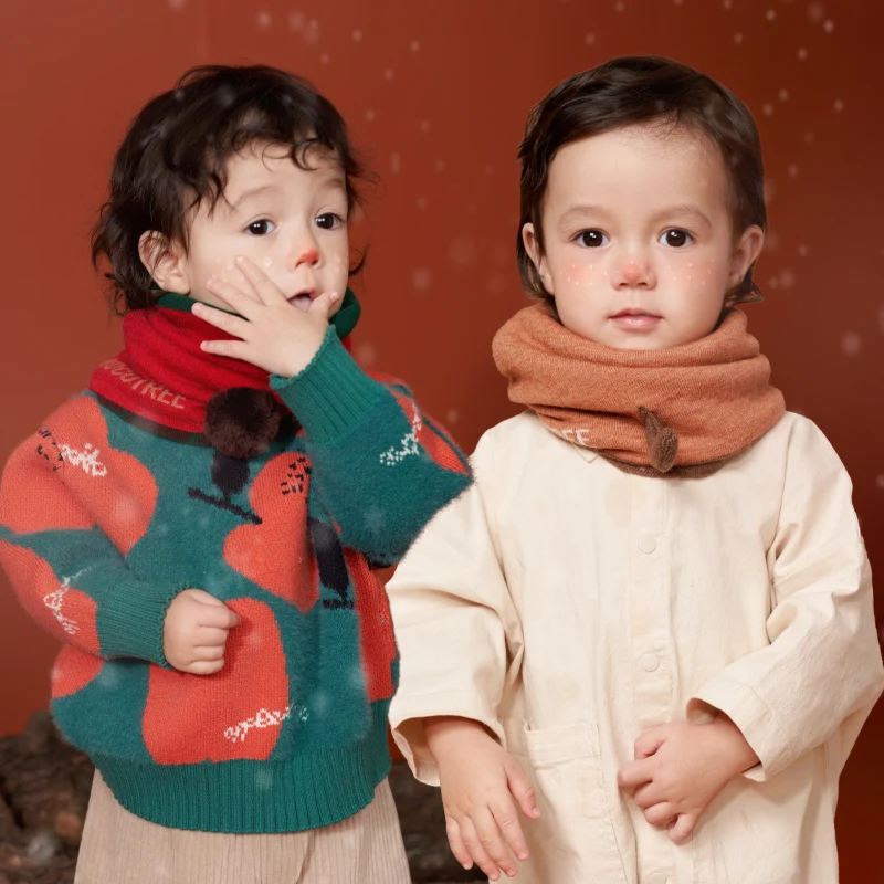 

Kocotree New Autumn Winter Christmas Girls Cartoon Print Scarf Children Baby Boys Lovely Kids Warm Scraves