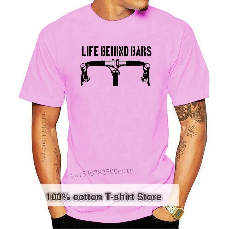 Funny Clothing Casual Short Sleeve Tshirts LIFE BEHIND BARS T SHIRT CYCLIST BIKER CULTURE FIXIE BIKER HANDLE BARS COLORS T-shirt