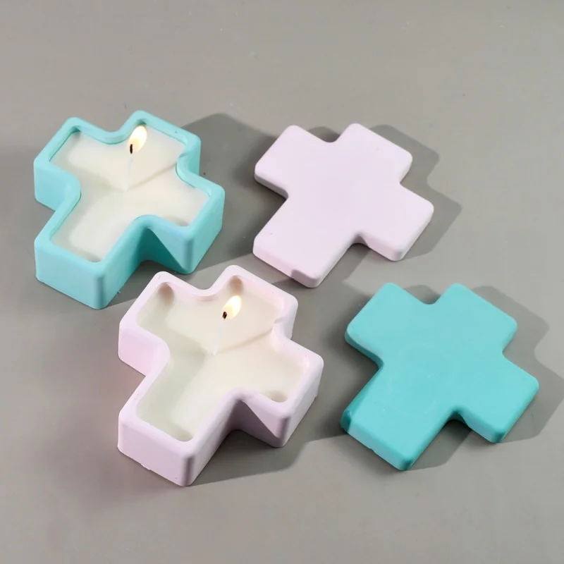 Силиконовая форма в форме Креста для свечи с крышкой подсвечник сделай сам