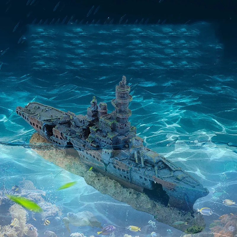 BMBY-аквариум корабельное судно аквариум Ландшафтная смола ремесла сломанный