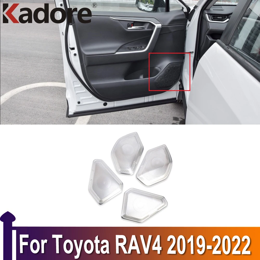 

Interior Accessoeries For Toyota RAV4 RAV 4 2019 2020 2021 2022 Car Side Door Audio Speaker Cover Trim Stainless Steel 4PCS