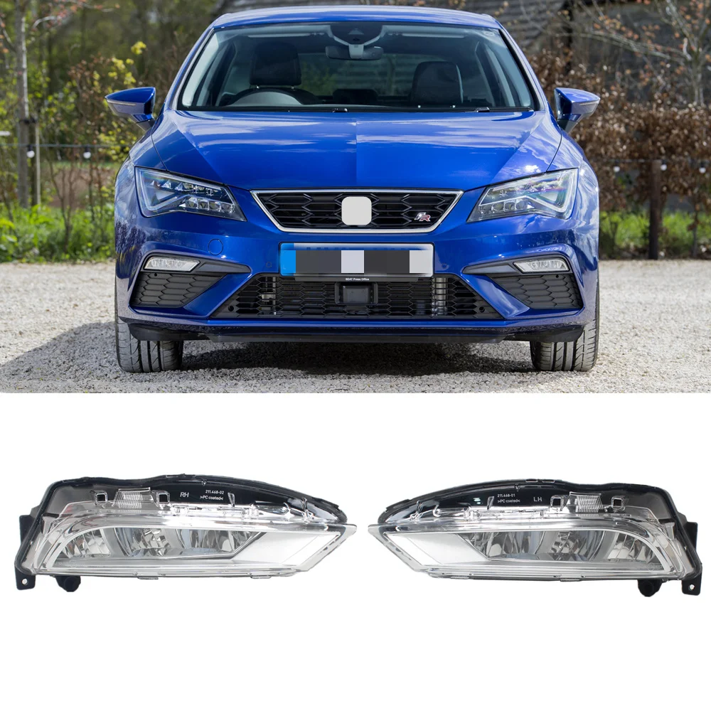 

LED DRL Car Lights For Seat Leon 2017 2018 2019 2020 2021 Front Bumper Fog Light Lamp With LED Bulbs