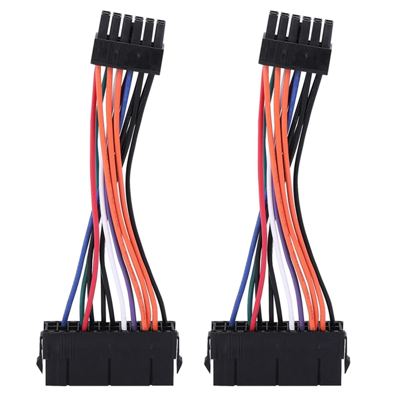 

2X PSU ATX 24Pin Female To 12Pin Male Power Supply Sleeved Cable Cord 18AWG Wire For Acer Q87H3-AM Q87H3 AM Q87