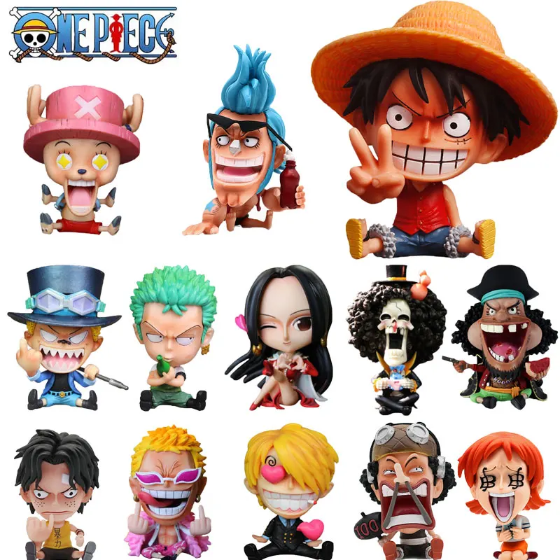 

9CM One Piece Zoro Luffy Sanji Anime Figure Ver. Robin Nami Brook Chopper PVC Action Figures OP Ace RANKY Usopp Lovely Model