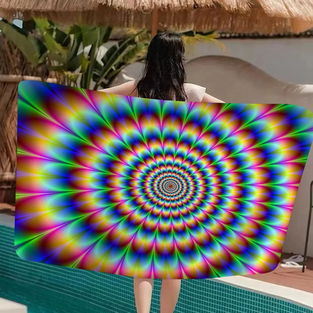 3D Vortex Illusion аниме пляжное полотенце для плавания мягкая впитывающая мочалка