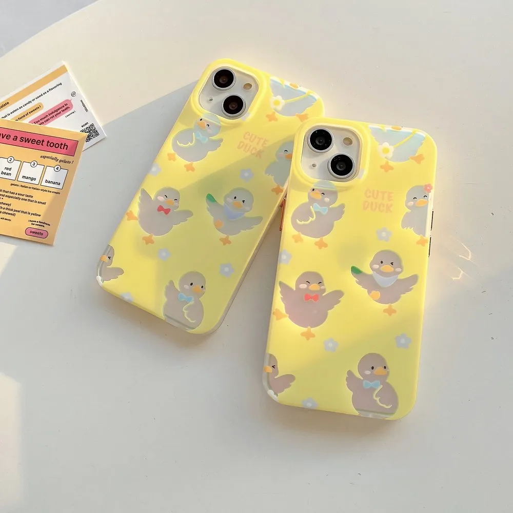 

Laser Cartoon Duck Pattern Case For iphone 14 14Pro 14Promax 11ProMax 11 12ProMax 12Pro 12 13ProMax 13Pro 13 Soft Shell