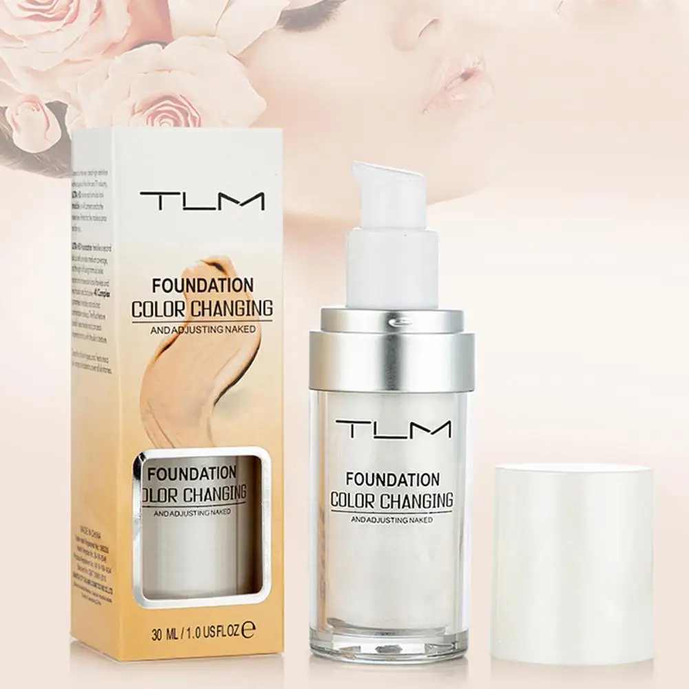 TLM Color Changing Liquid Foundation Makeup Change To Your Skin Tone By Just Blending Portable Concealer Durable
