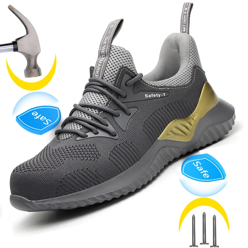 

Lightweight Work Sneakers Safety Shoes Men Protective Shoes Breathable Work Shoes Puncture-Proof Safety Boots Steel Toe Shoes