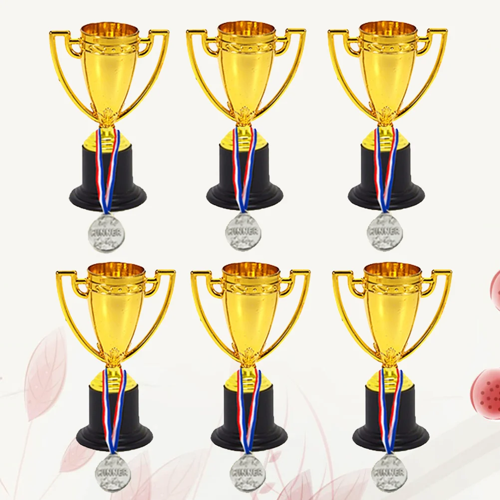 

12 Pcs Competitions Medals Mini Prizes Plastic Trophies Kids Gold Cup Award Trophy Competition Award Cups Mini Trophies