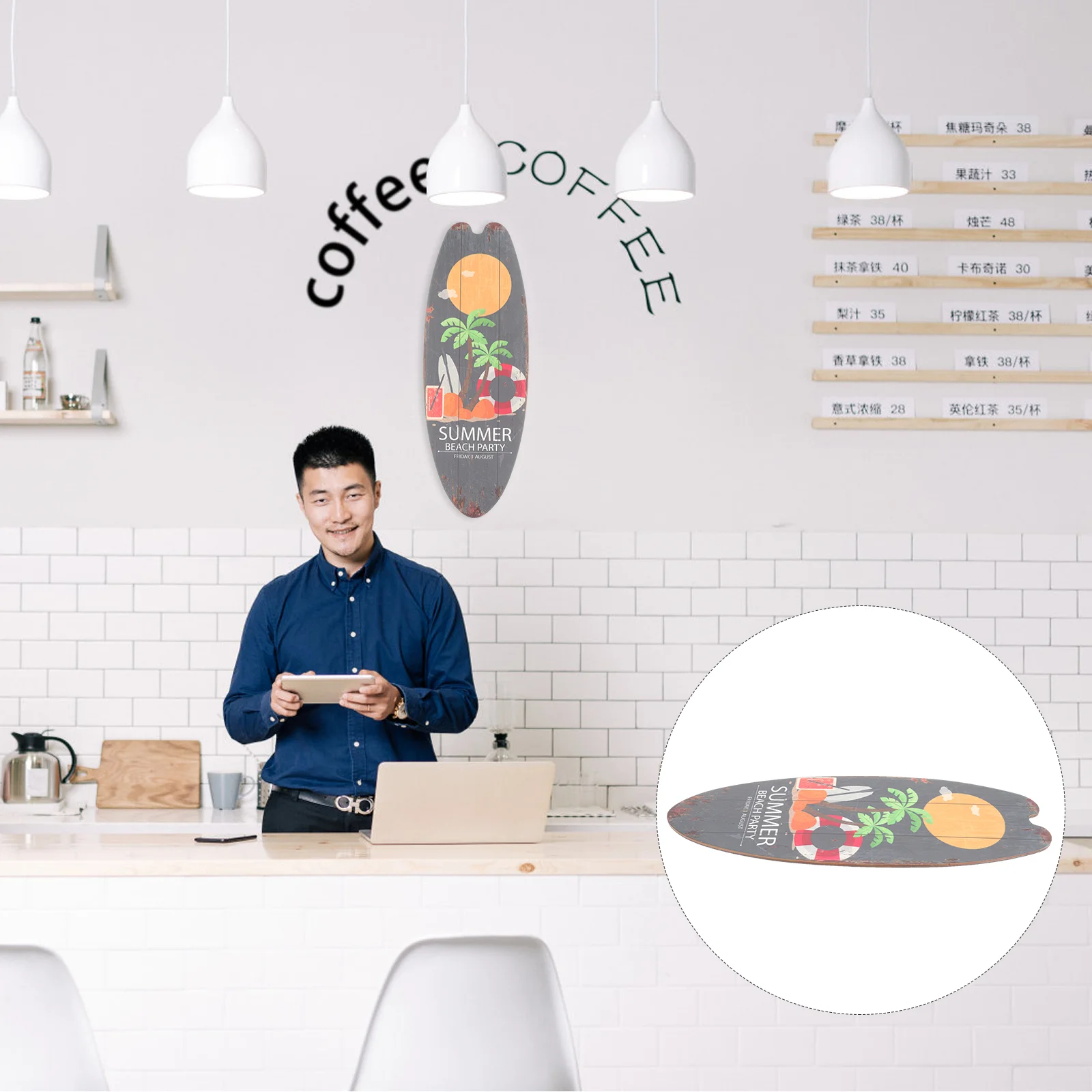 

Holiday Decorations Vintage Home Decor Surfboard Wall Signs Decorate Wall Decoration Wooden Hawaii Hanging Sign Vacation