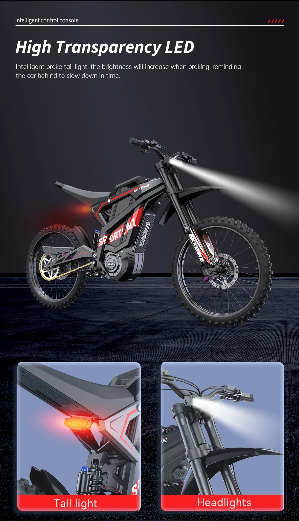 Мощный взрослый электрический мотоцикл EKXBike M1, 16.8 кВт, центральный двигатель, съемная батарея 72В50Ач, скорость 100 кмч, готов к бездорожью, электробайк Readygo (art.: 3920db78359fc) - 3920db78359fc