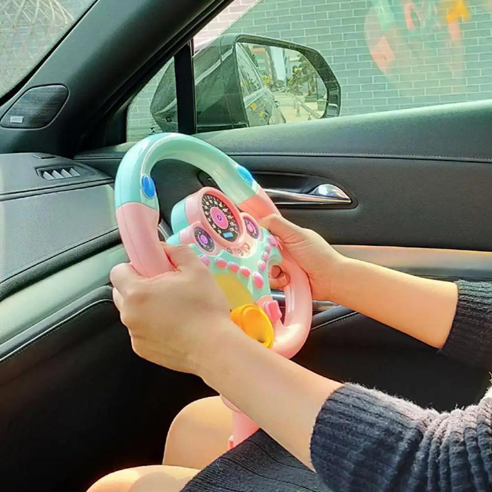 

Simulate Driving Car Copilot Steering Wheel Eletric Educational Toy Stroller With And Light Toys Musical Driving Baby Kids L0t8