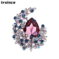 temperament crystal moon brooch womens sweater autumn and winter accessories all match pin simple personality corsage