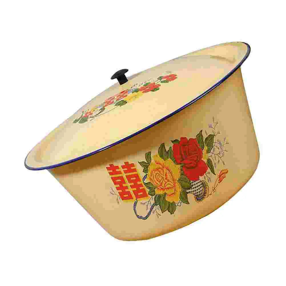 

Bowl Kitchen Basin Bowls Vintage Wash Oil Container Serving Mixing Chinese Enamel Soup Steel Stainless Ramen Beating Egg Noodles